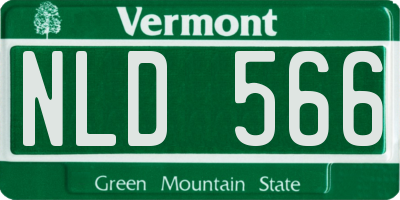 VT license plate NLD566