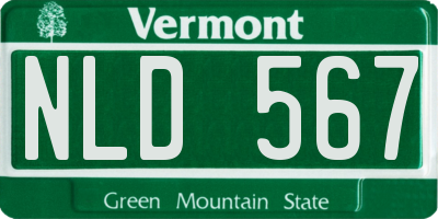 VT license plate NLD567