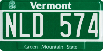 VT license plate NLD574