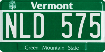 VT license plate NLD575