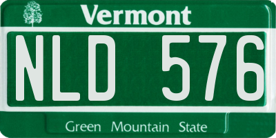 VT license plate NLD576