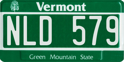VT license plate NLD579