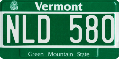 VT license plate NLD580