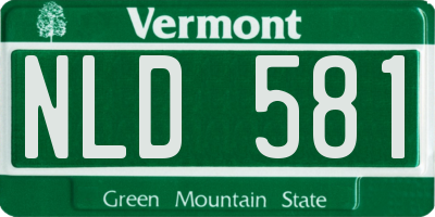VT license plate NLD581