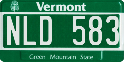 VT license plate NLD583