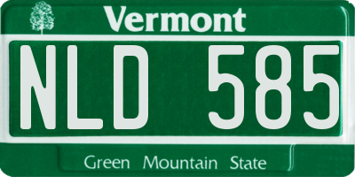 VT license plate NLD585