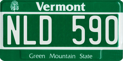 VT license plate NLD590