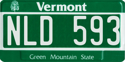 VT license plate NLD593