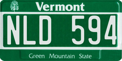 VT license plate NLD594