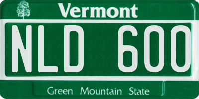 VT license plate NLD600