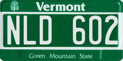 VT license plate NLD602