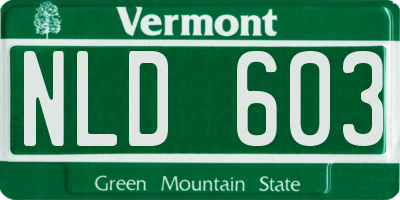 VT license plate NLD603