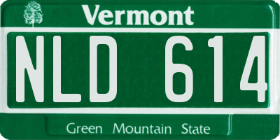 VT license plate NLD614