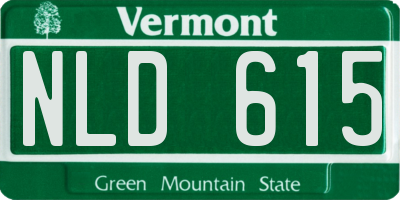 VT license plate NLD615