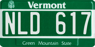 VT license plate NLD617