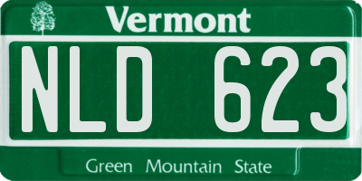 VT license plate NLD623