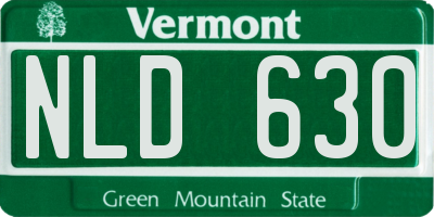 VT license plate NLD630