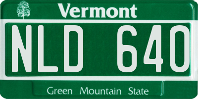 VT license plate NLD640