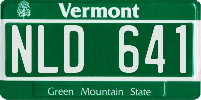 VT license plate NLD641