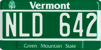 VT license plate NLD642