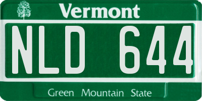 VT license plate NLD644