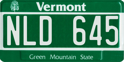 VT license plate NLD645