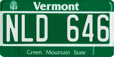 VT license plate NLD646