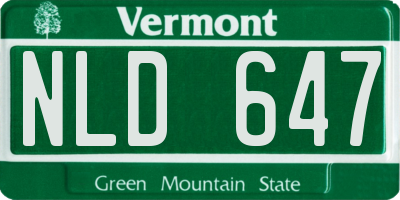 VT license plate NLD647