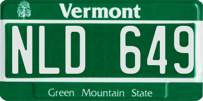 VT license plate NLD649