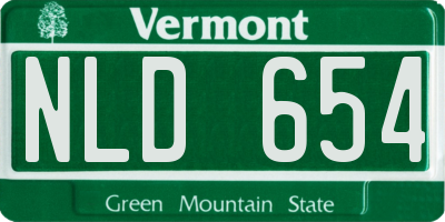 VT license plate NLD654