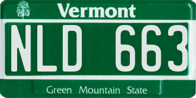 VT license plate NLD663