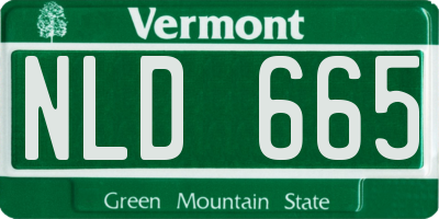 VT license plate NLD665