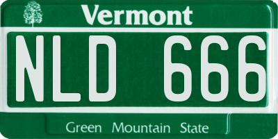 VT license plate NLD666