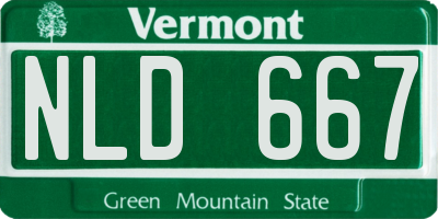 VT license plate NLD667