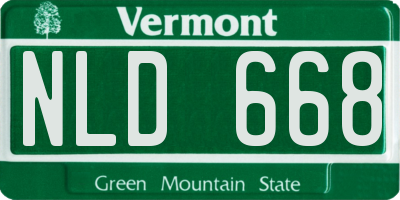 VT license plate NLD668