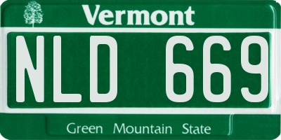 VT license plate NLD669