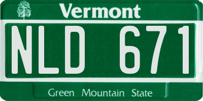 VT license plate NLD671