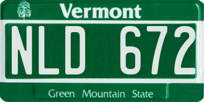 VT license plate NLD672