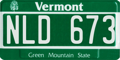 VT license plate NLD673