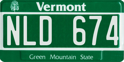 VT license plate NLD674