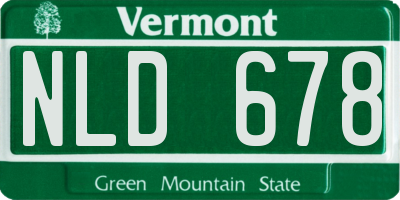 VT license plate NLD678