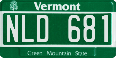 VT license plate NLD681