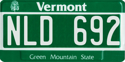 VT license plate NLD692
