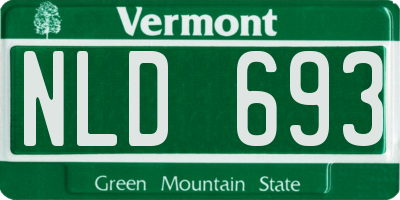 VT license plate NLD693