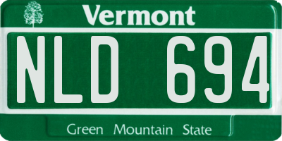 VT license plate NLD694