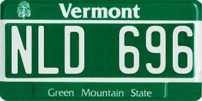 VT license plate NLD696
