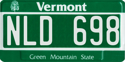 VT license plate NLD698