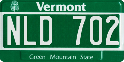 VT license plate NLD702