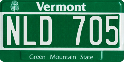 VT license plate NLD705