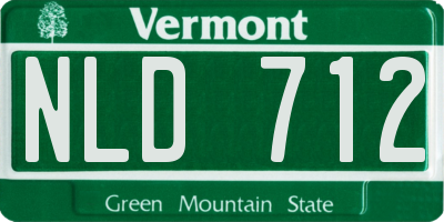 VT license plate NLD712